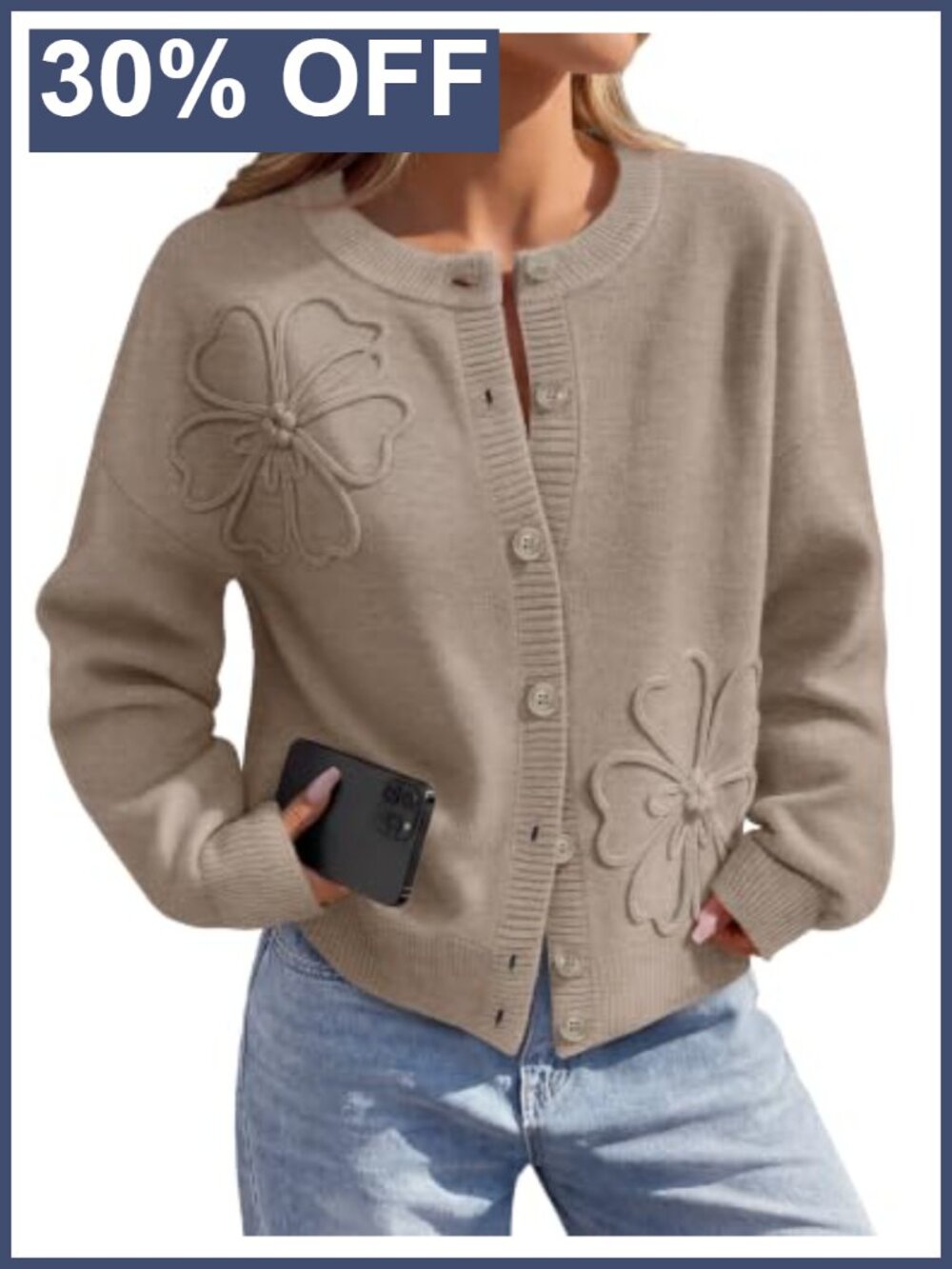 MEROKEETY Sweater Lightweight Cardigan Button Up Floral